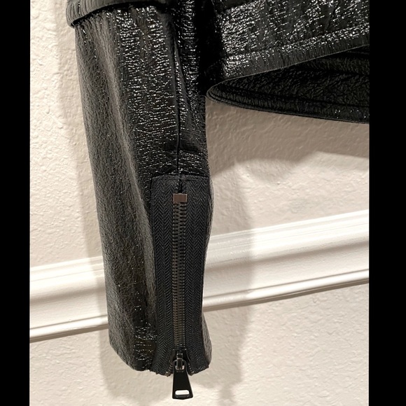 Tracy Reese- Maxwell - Moto Studded Patent Black Jacket-  Size XS - Picture 6 of 8